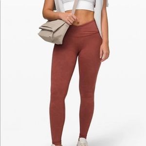 Lululemon always on Rust clay leggings sz 6
